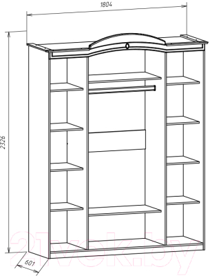 Изображение товара Шкаф ФорестДекоГрупп Щара 4-х створчатый (белый)