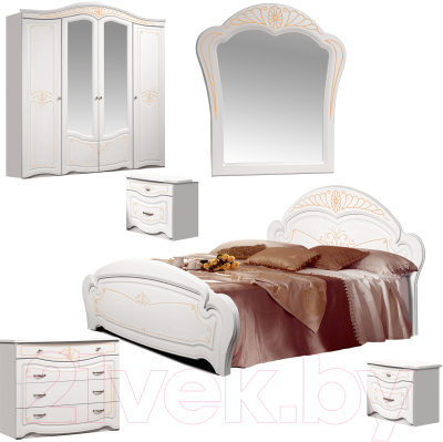 Комплект мебели для спальни ФорестДекоГрупп Луиза 4 (белый)