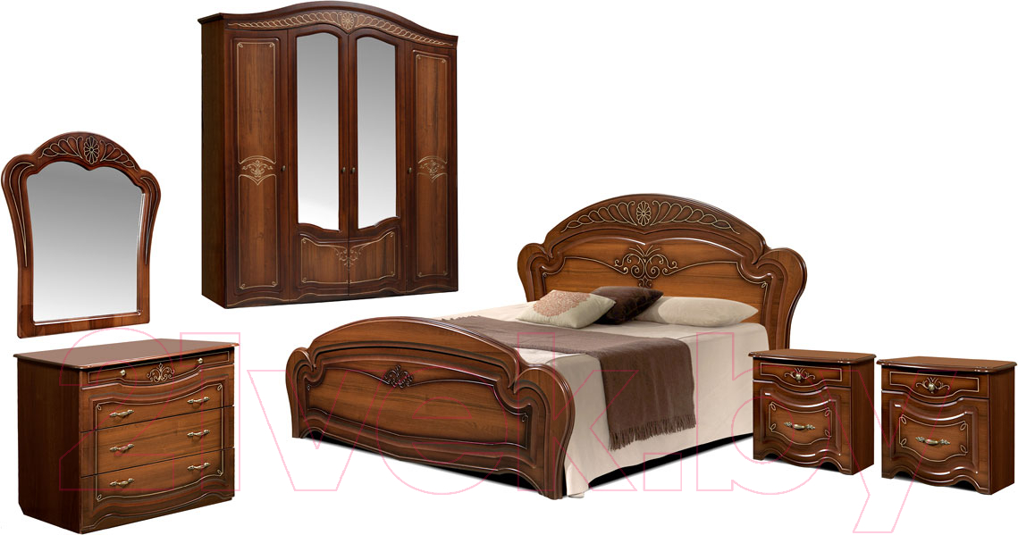 Комплект мебели для спальни ФорестДекоГрупп Луиза 4 (орех)