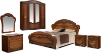 Комплект мебели для спальни ФорестДекоГрупп Луиза 4 (орех) - 