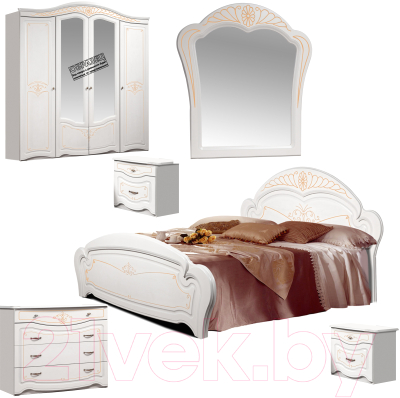 Комплект мебели для спальни ФорестДекоГрупп Луиза 5 (белый)