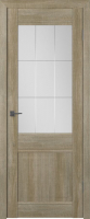 Дверь межкомнатная Лайт 26 ДО 60x200 (дуб мокко/матовое с рисунком решетка) - 
