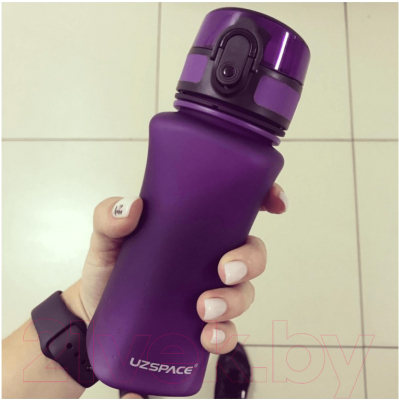 Бутылка для воды UZSpace One Touch Matte / 6007 (350мл, фиолетовый)