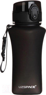 Бутылка для воды UZSpace One Touch Matte / 6007 (350мл, черный)