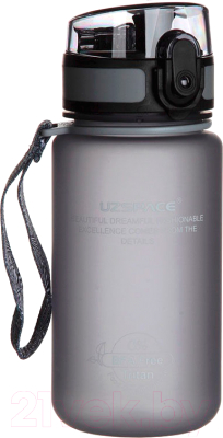 Бутылка для воды UZSpace Colorful Frosted / 3034 (350мл, серый)