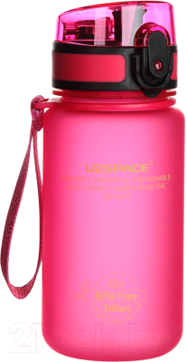 Бутылка для воды UZSpace Colorful Frosted / 3034 (350мл, розовый)