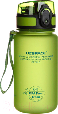 Бутылка для воды UZSpace Colorful Frosted / 3034 (350мл, зеленый)