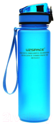 Бутылка для воды UZSpace Colorful Frosted / 3026 (500мл, голубой)