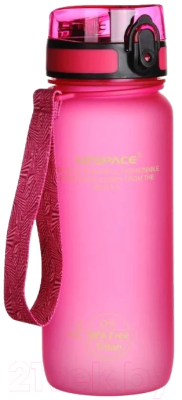 Бутылка для воды UZSpace Colorful Frosted / 3037 (650мл, розовый)