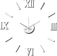 Часы-наклейка на стену KLEBER KLE-CL204 (матовый хром) - 