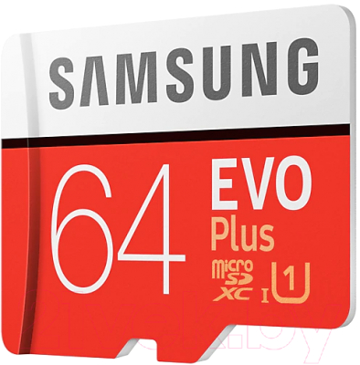 Карта памяти Samsung EVO Plus MicroSDXC UHS-I 64GB + адаптер (MB-MC64HA)