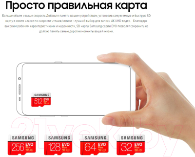 Карта памяти Samsung Evo Plus MicroSD 512GB (MB-MC512HA/RU)