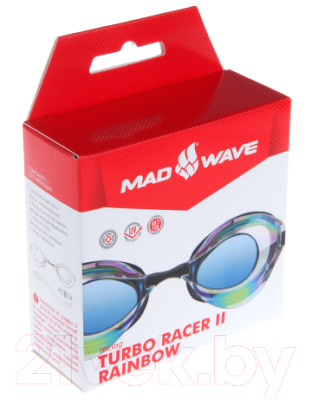 Очки для плавания Mad Wave Turbo Racer II Rainbow (синий)