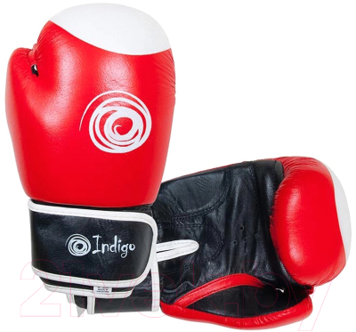 Боксерские перчатки Indigo PS- 789 (12oz ,красный/черный/белый)