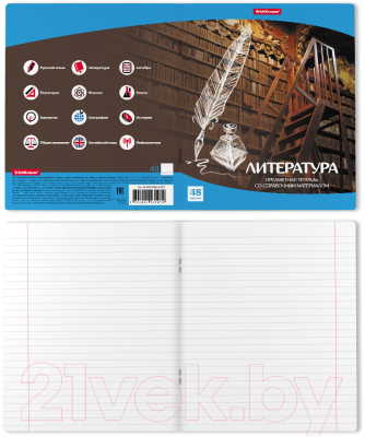 Изображение товара Тетрадь предметная Erich Krause Перспектива Литература / 43597 (48л, линейка)