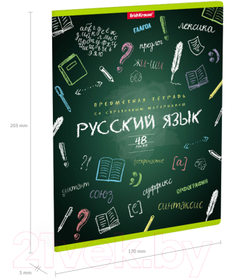 Изображение товара Тетрадь предметная Erich Krause К доске! Русский язык / 43584 (48л, линейка)