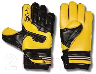 Перчатки вратарские Indigo 200009 (размер 9, черный/желтый)