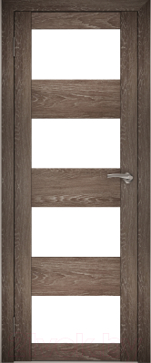 Дверь межкомнатная Юни Амати 02 60x200 (корица/стекло белое)
