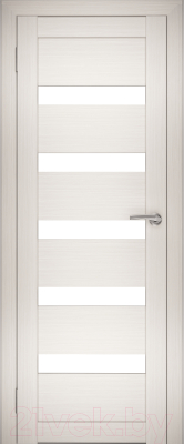 Дверь межкомнатная Юни Амати 03 60x200 (эшвайт/стекло белое)