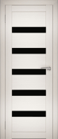 Дверь межкомнатная Юни Амати 03 60x200 (эшвайт/стекло черное) - 