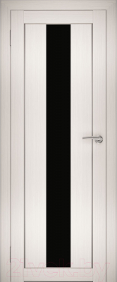 Дверь межкомнатная Юни Амати 05 60x200 (эшвайт/стекло черное)