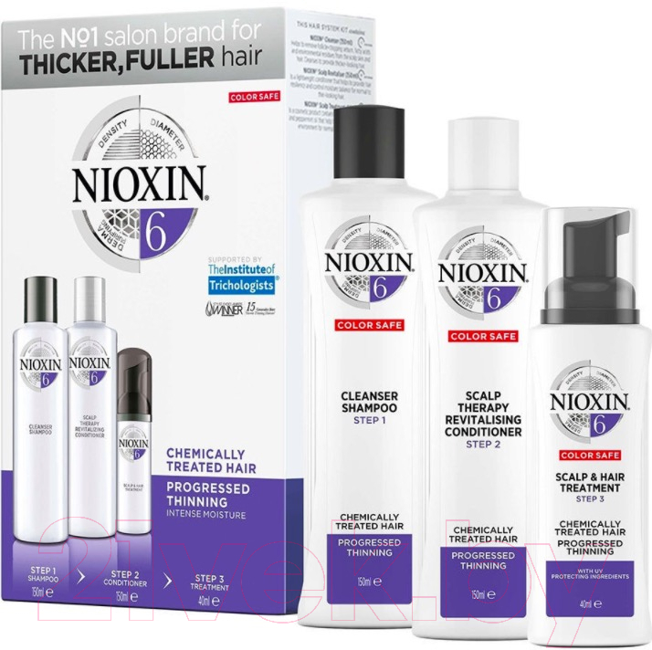Набор косметики для волос Nioxin Система 6 шампунь 150мл+кондиционер 150мл+маска 50мл