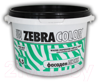 Краска Zebracolor Фасаден Люкс (4.5кг, белый)