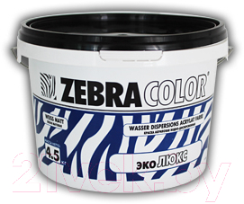 Краска Zebracolor Эко Люкс (1.5кг, белый)