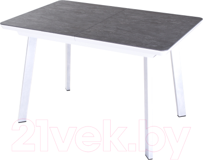 Обеденный стол Домотека Блюз ПР-1 80x120-159 (темно-серый/белый/93)