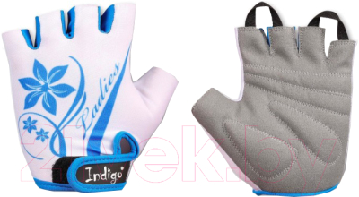 Велоперчатки Indigo SB-01-8541 (M, белый/голубой)