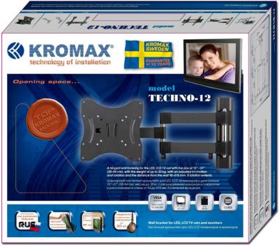 Кронштейн для телевизора Kromax Techno-12 (темно-серый) - упаковка