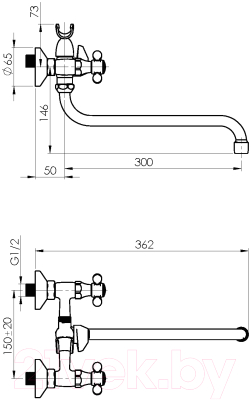 Смеситель Rubineta Rubin Ceramic C-1 (K) Cross / C1SK06