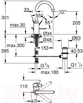 Смеситель GROHE Eurosmart Cosmopolitan 32830000