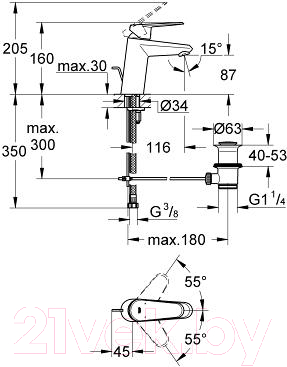 Смеситель GROHE Eurodisc Cosmopolitan 33190002