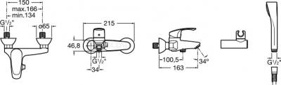 Смеситель Roca Monodin 5A0107C00 - размеры