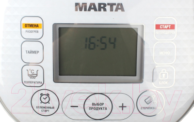 Мультиварка Marta MT-1979 (белый/серебристый) - панель 
