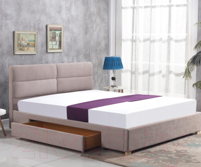 Двуспальная кровать Halmar Merida 160x200 (бежевый)