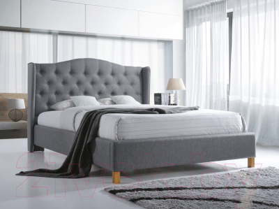 Двуспальная кровать Signal Aspen 180x200 (серый)