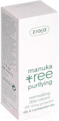 Крем для лица Ziaja Manuka Tree дневной нормал. для жирной и комбинир. кожи SPF10 (50мл)