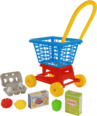 Тележка игрушечная Полесье Supermarket №1 с набором продуктов / 67890