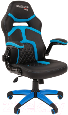 Кресло геймерское Chairman Game 18 (экопремиум, черный/голубой)