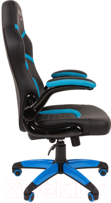 Кресло геймерское Chairman Game 18 (экопремиум, черный/голубой)
