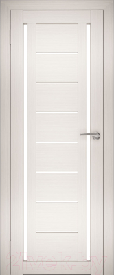 Дверь межкомнатная Юни Амати 06 60x200 (эшвайт/стекло белое)