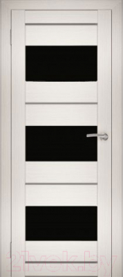 Дверь межкомнатная Юни Амати 08 80x200 (эшвайт/стекло черное)