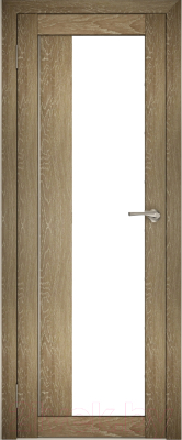 Дверь межкомнатная Юни Амати 09 60x200 (дуб шале натуральный/стекло белое)