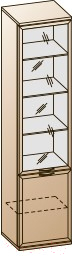 Шкаф-пенал с витриной Лером Карина ШК-1043-СЯ (снежный ясень)