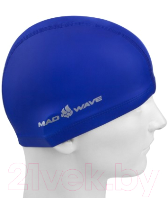 Шапочка для плавания Mad Wave PU Coated (синий)