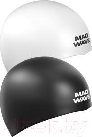 Шапочка для плавания Mad Wave Reverse (белый/черный)