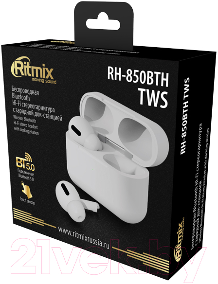 Беспроводные наушники Ritmix RH-850BTH TWS (белый)