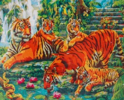 

Картина по номерам РЫЖИЙ КОТ, Семья тигров / Х-1003